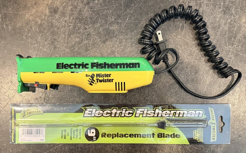 Mister Twister Electric Fisherman Filet Knife MT-1201 With New 9” Blades RB-1209